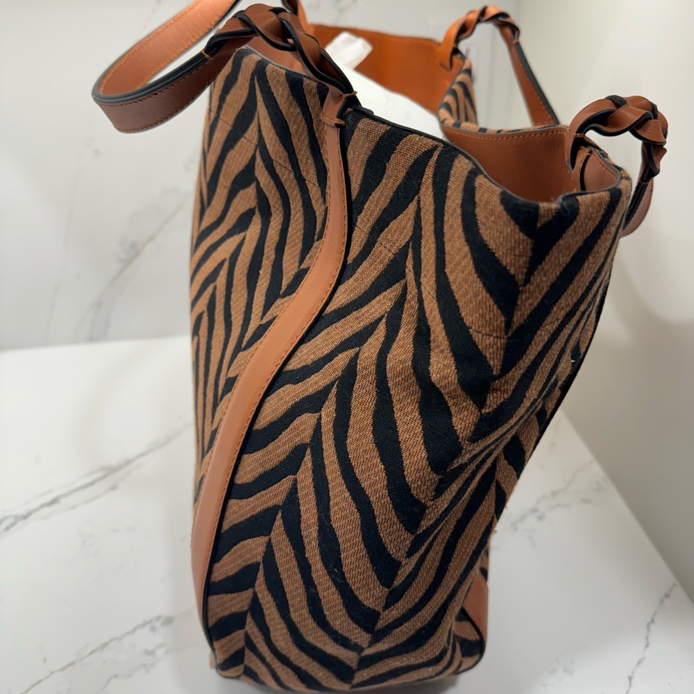Ulla Johnson Albers Tiger Canvas Tote Bag - Picture 3 of 16